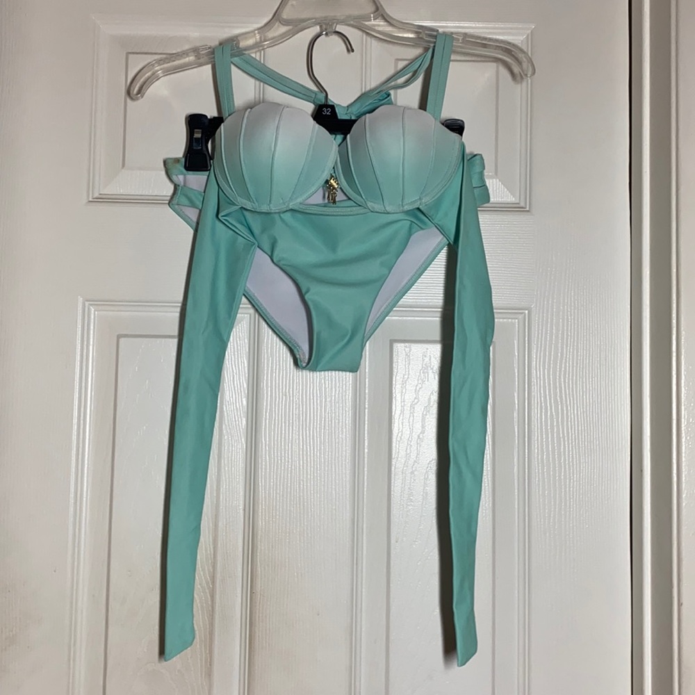 2/$15 - Mint green mermaid bikini